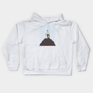 Pier Giorgio Frassati with Verso L&#39;Alto background Kids Hoodie